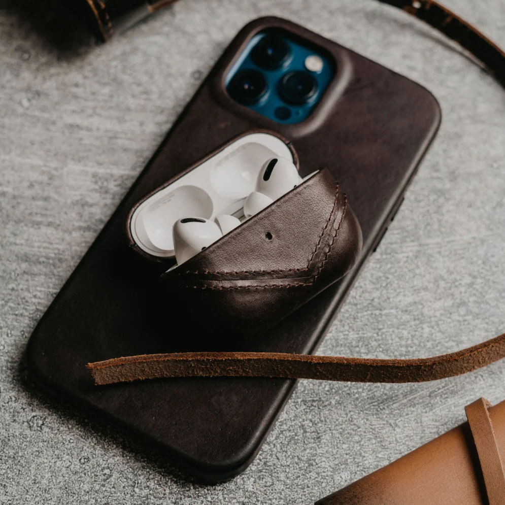 Leather AirPods Cases - BOURBON - Image 2