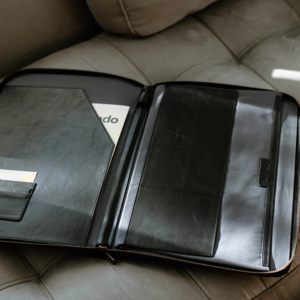 Leather MacBook Sleeve - Black - Image 6