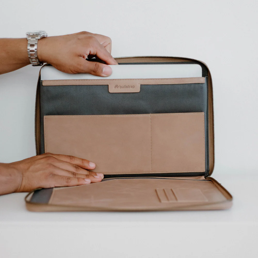 Leather MacBook Sleeve - Dune - Image 2