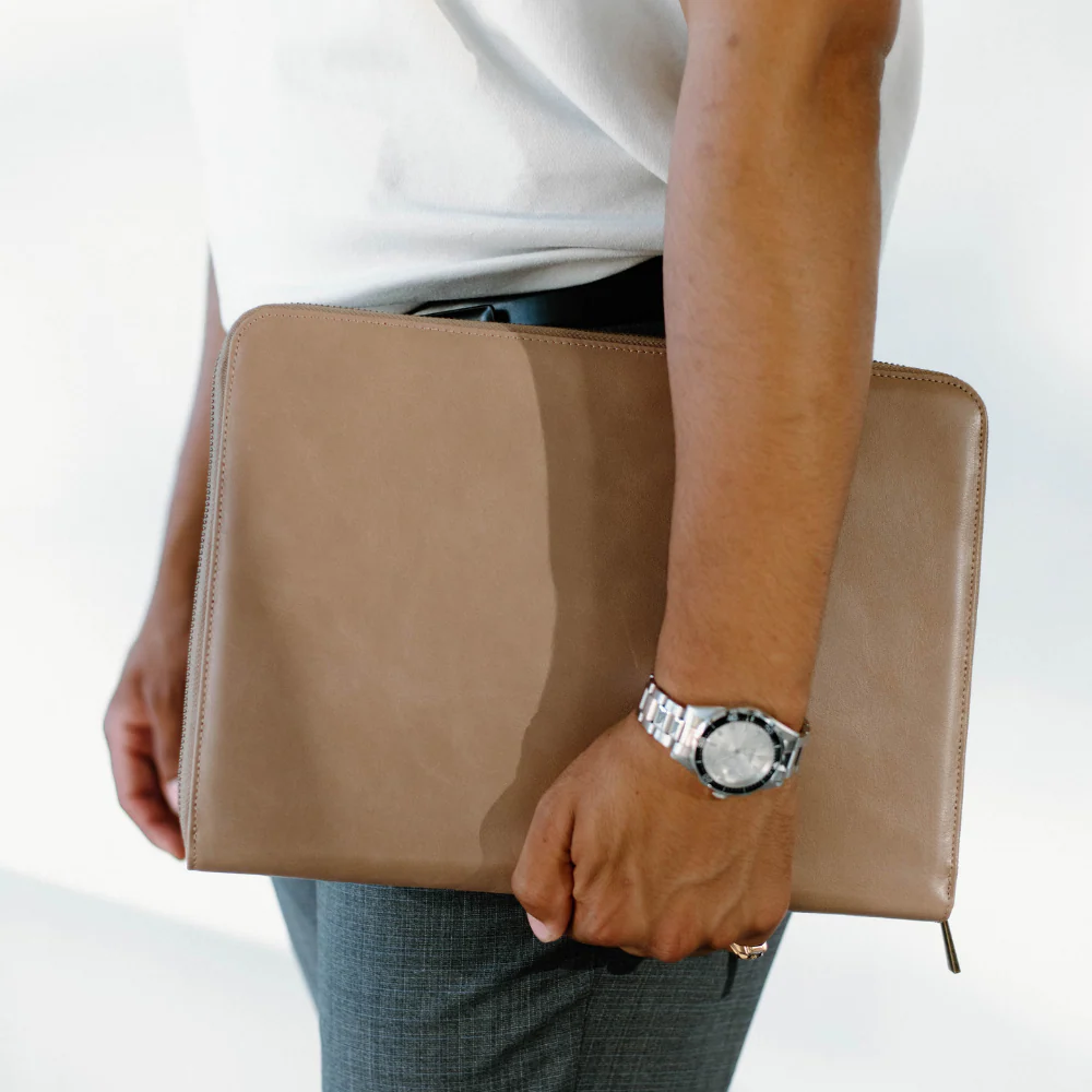 Leather MacBook Sleeve - Dune - Image 6
