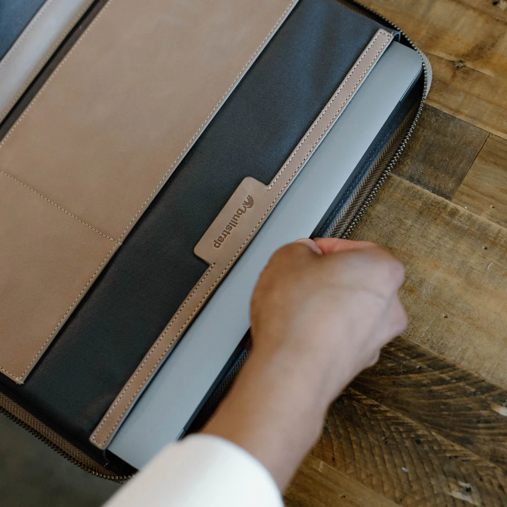 Leather MacBook Sleeve - Dune - Image 8