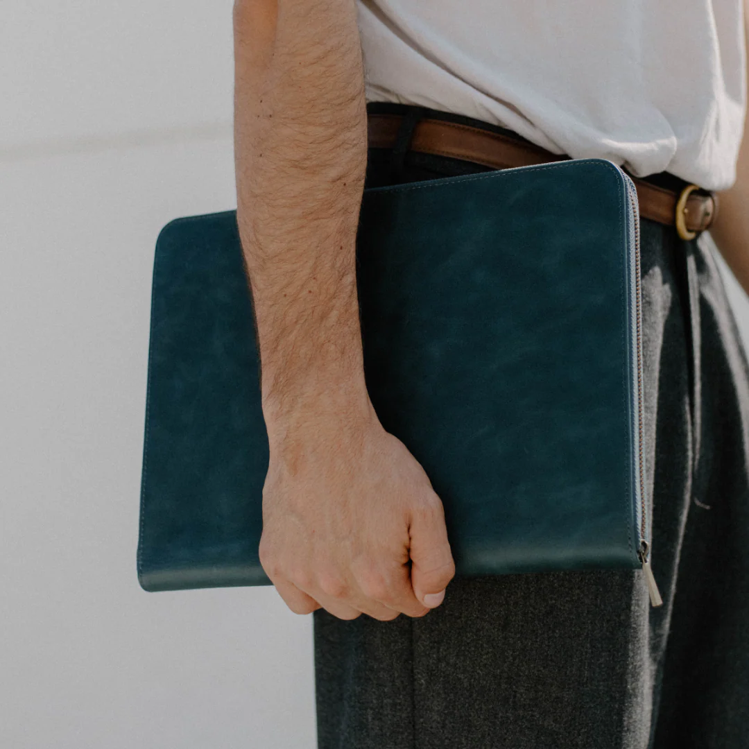 Leather MacBook Sleeve - Ocean - Image 2