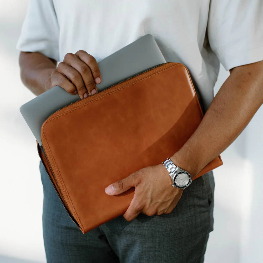 Leather MacBook Sleeve - Sienna - Image 10