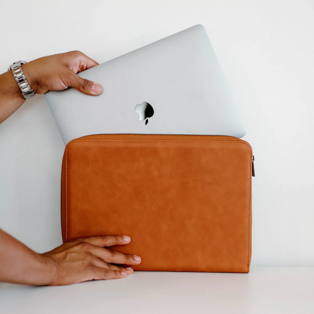 Leather MacBook Sleeve - Sienna - Image 2