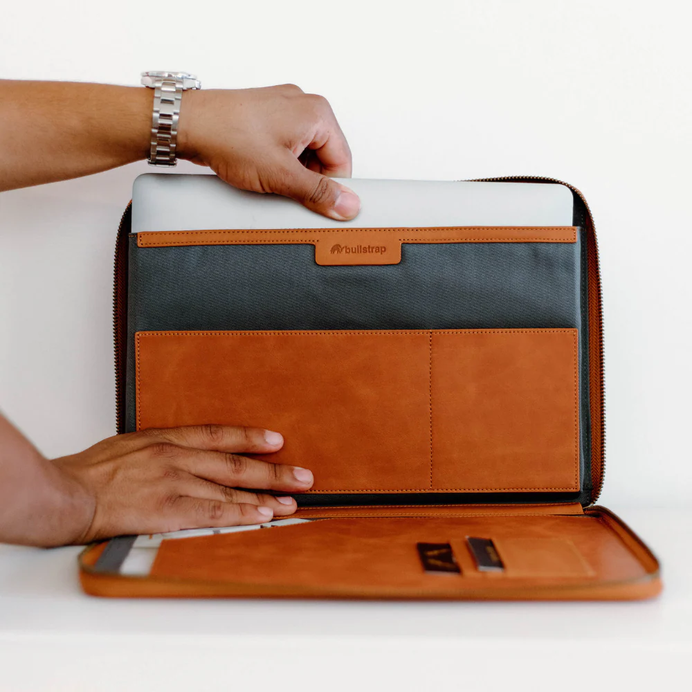 Leather MacBook Sleeve - Sienna - Image 3