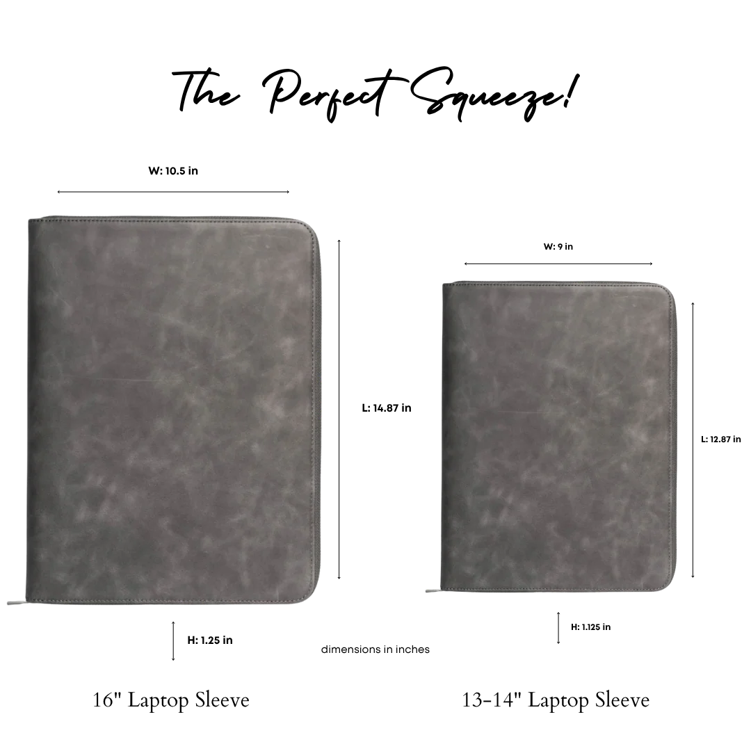 Leather MacBook Sleeve - Slate - Image 4