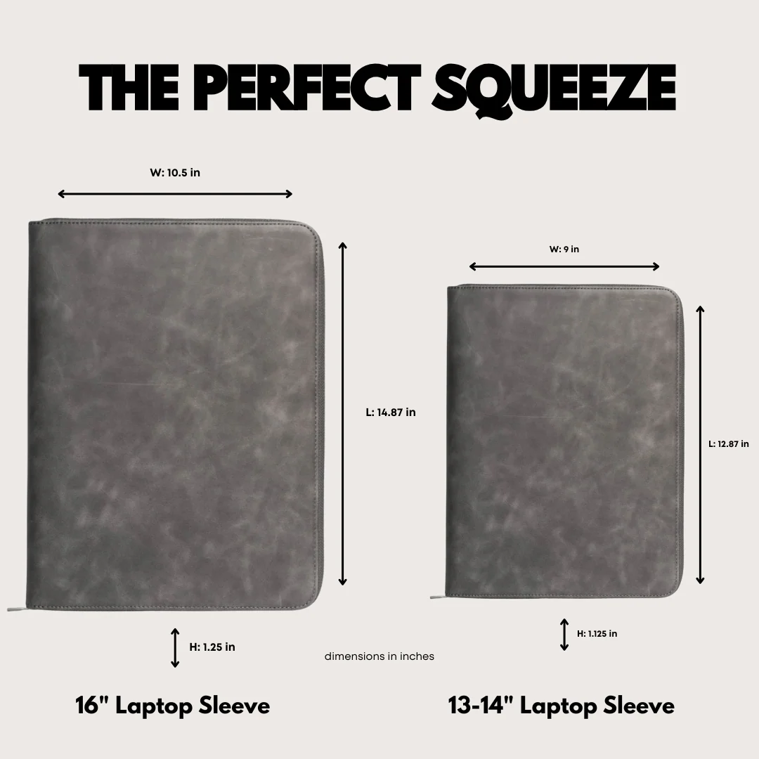 Leather MacBook Sleeve - Slate - Image 5