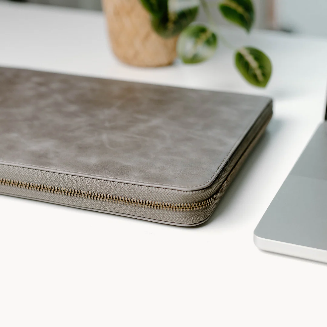 Leather MacBook Sleeve - Slate - Image 8