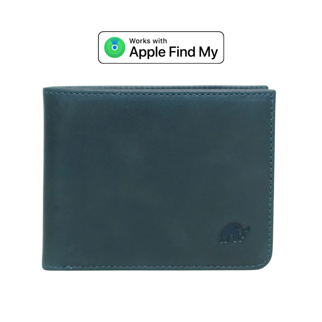 Leather Nav Bifold Wallet - OCEAN
