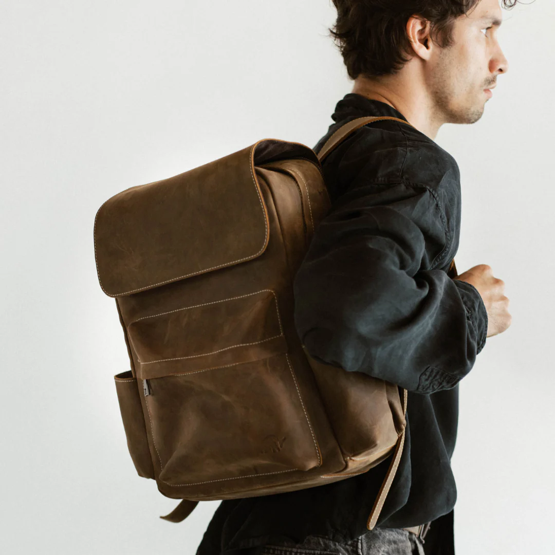 Leather Rugged Backpack - Terra - Image 2