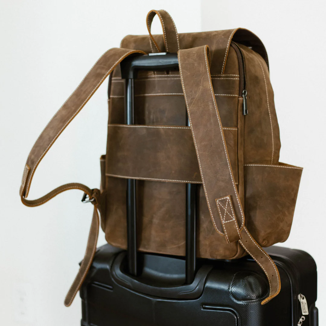 Leather Rugged Backpack - Terra - Image 6