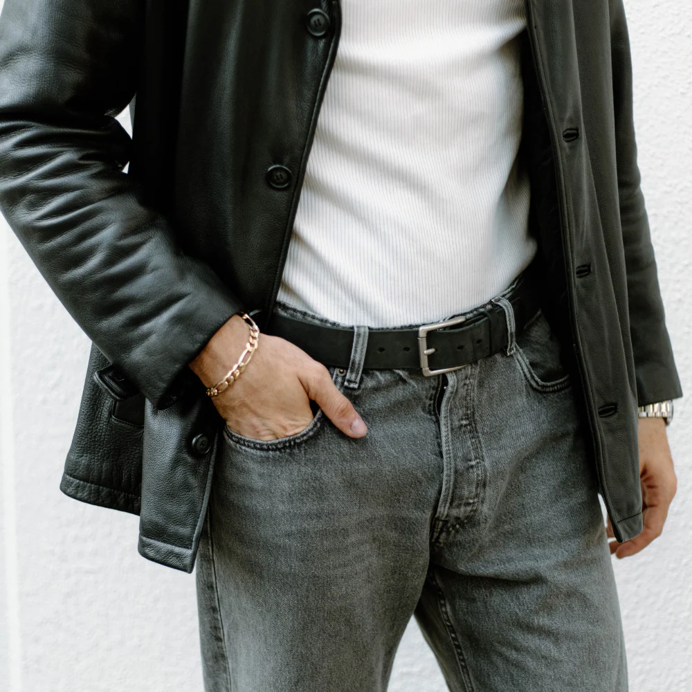 Rugged Leather Belt - Black Edition - Image 4