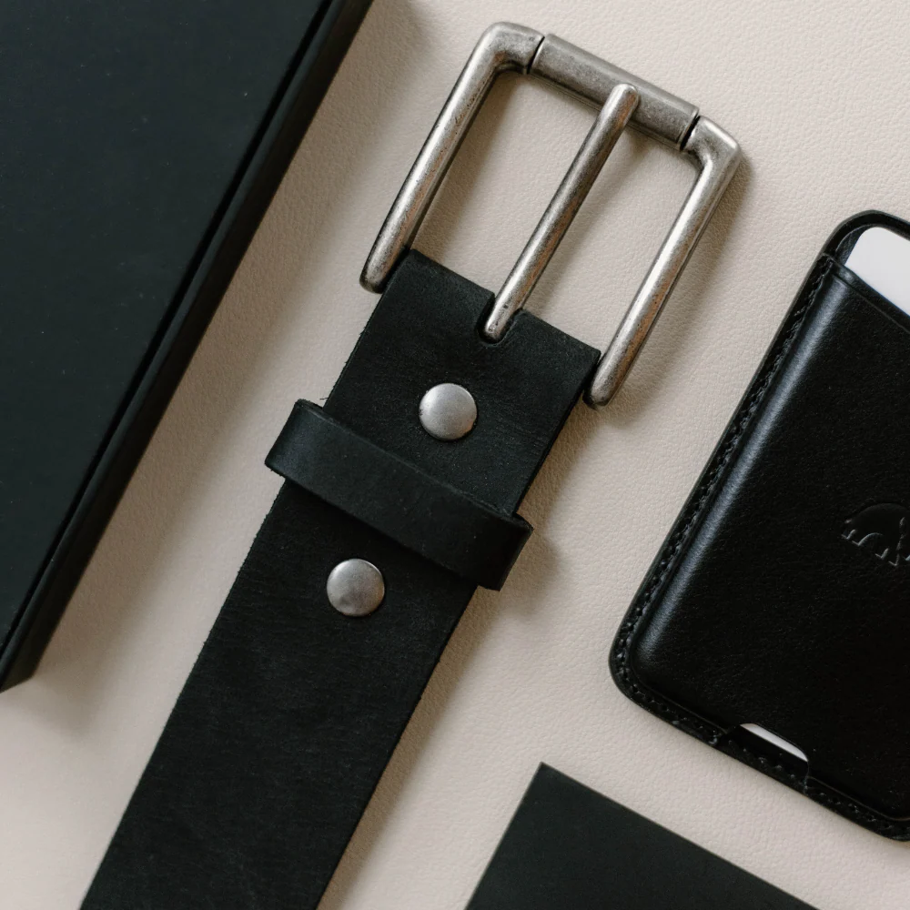 Rugged Leather Belt - Black Edition - Image 5