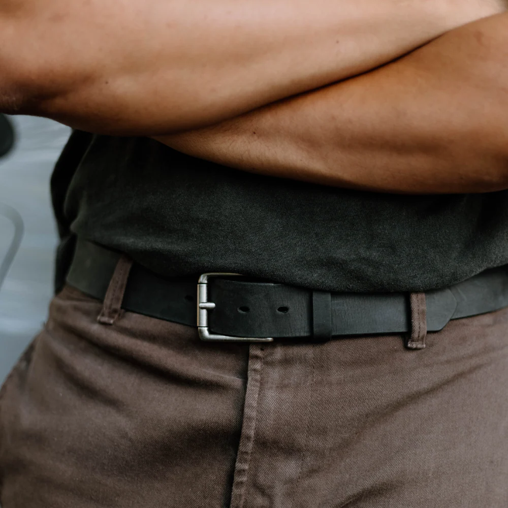 Rugged Leather Belt - Black Edition - Image 7